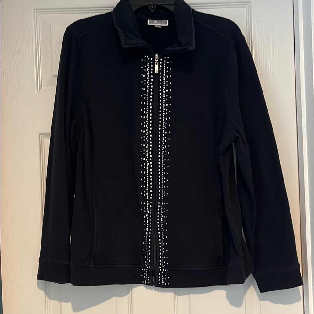 JM Collection Black Blazer with Decorative Trim